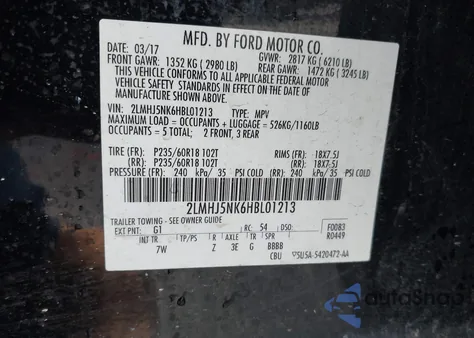 2017 Lincoln Mkt Livery from USA, damaged, VIN 2LMHJ5NK6HBL01213